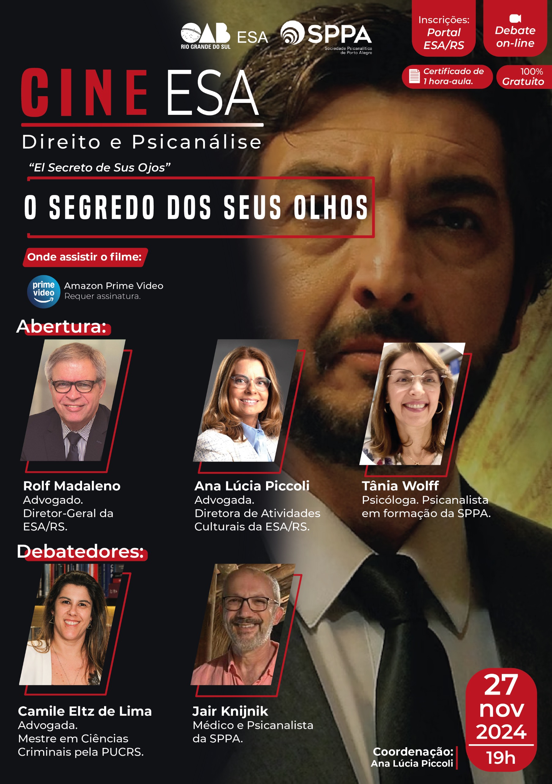 Cine ESA – Direito e Psicanálise: “O segredo dos seus olhos”