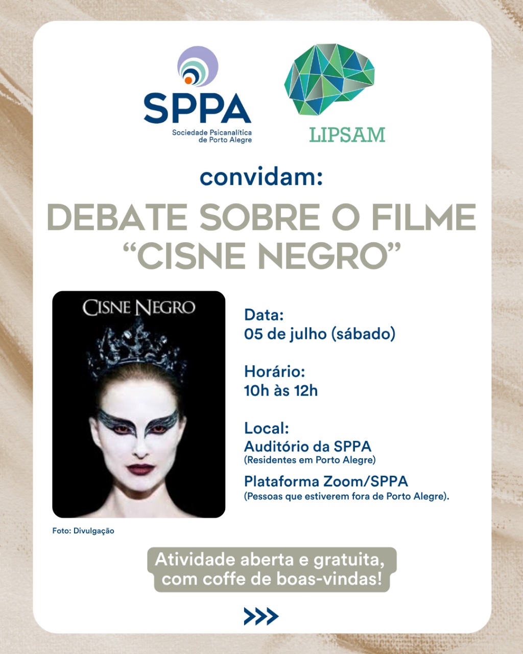 Atividade conjunta SPPA e LIPSAM: Debate sobre o filme “Cisne Negro”