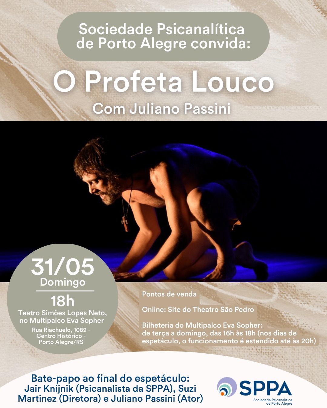 Teatro: O Profeta Louco – Bate-papo ao final do espetáculo com Jair Knijnik