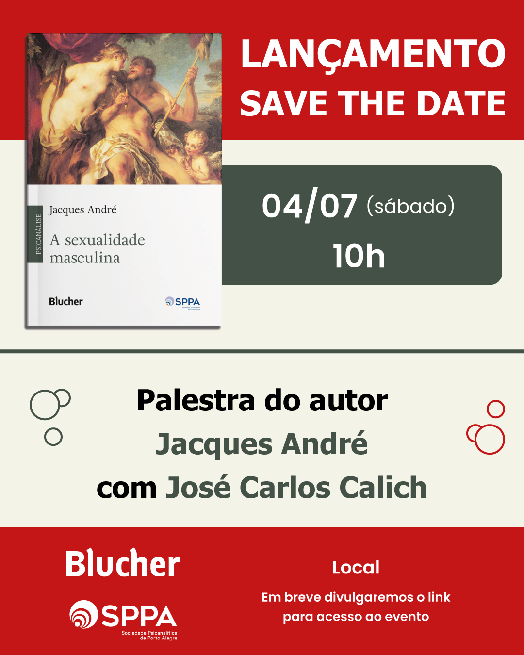 Lançamento do Livro “A sexualidade masculina”, de Jacques André