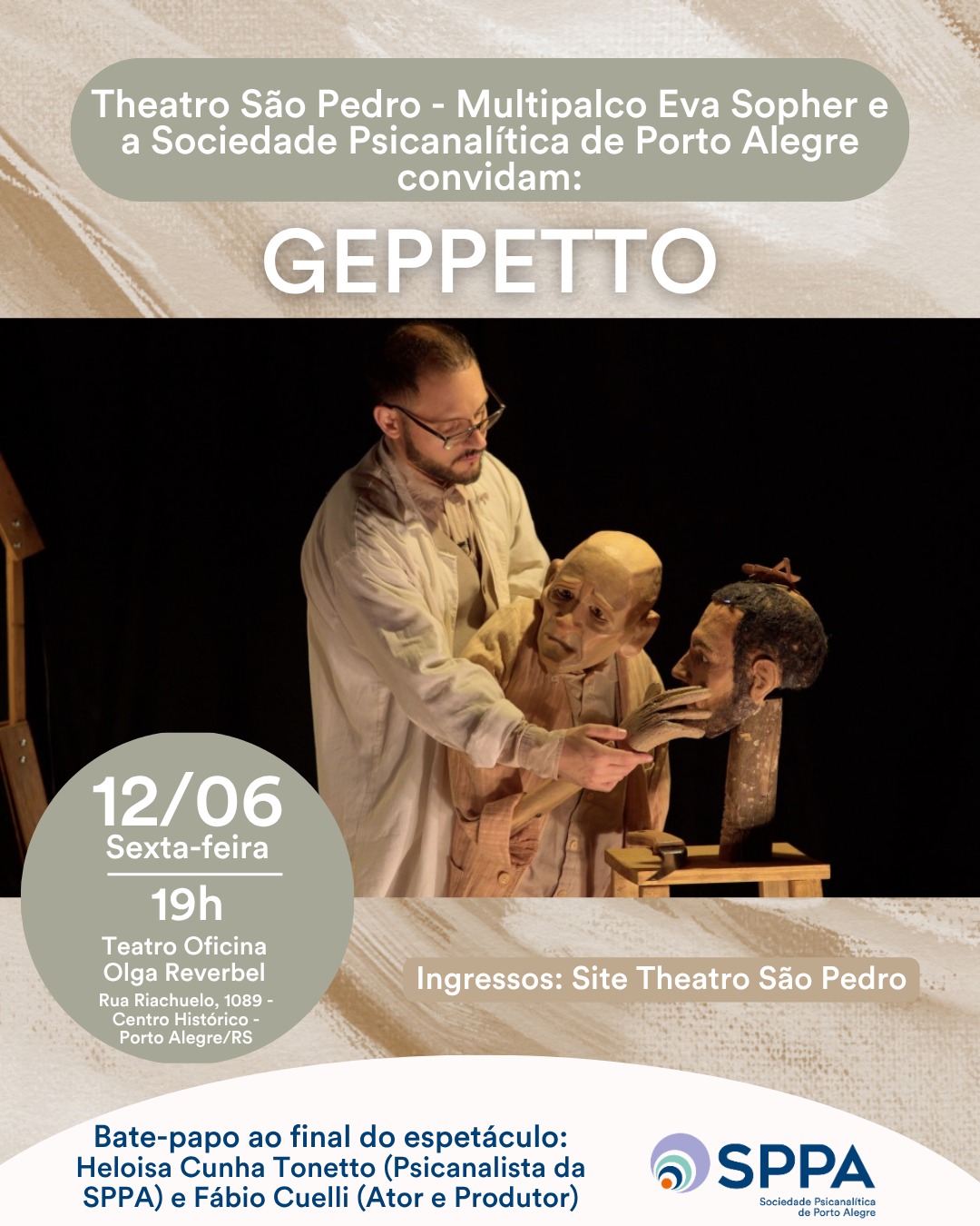 Teatro: GEPPETTO – Bate-papo ao final do espetáculo com Heloisa Cunha Tonetto