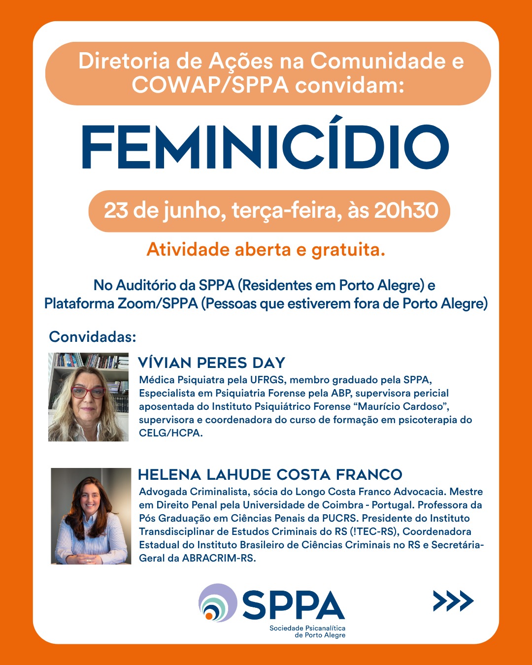 Atividade conjunta da Diretoria de Ações na Comunidade e COWAP/SPPA: Feminicídio