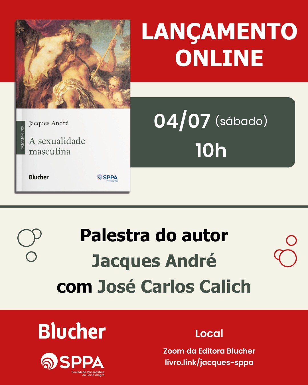 Lançamento Online do Livro “A sexualidade masculina”, de Jacques André