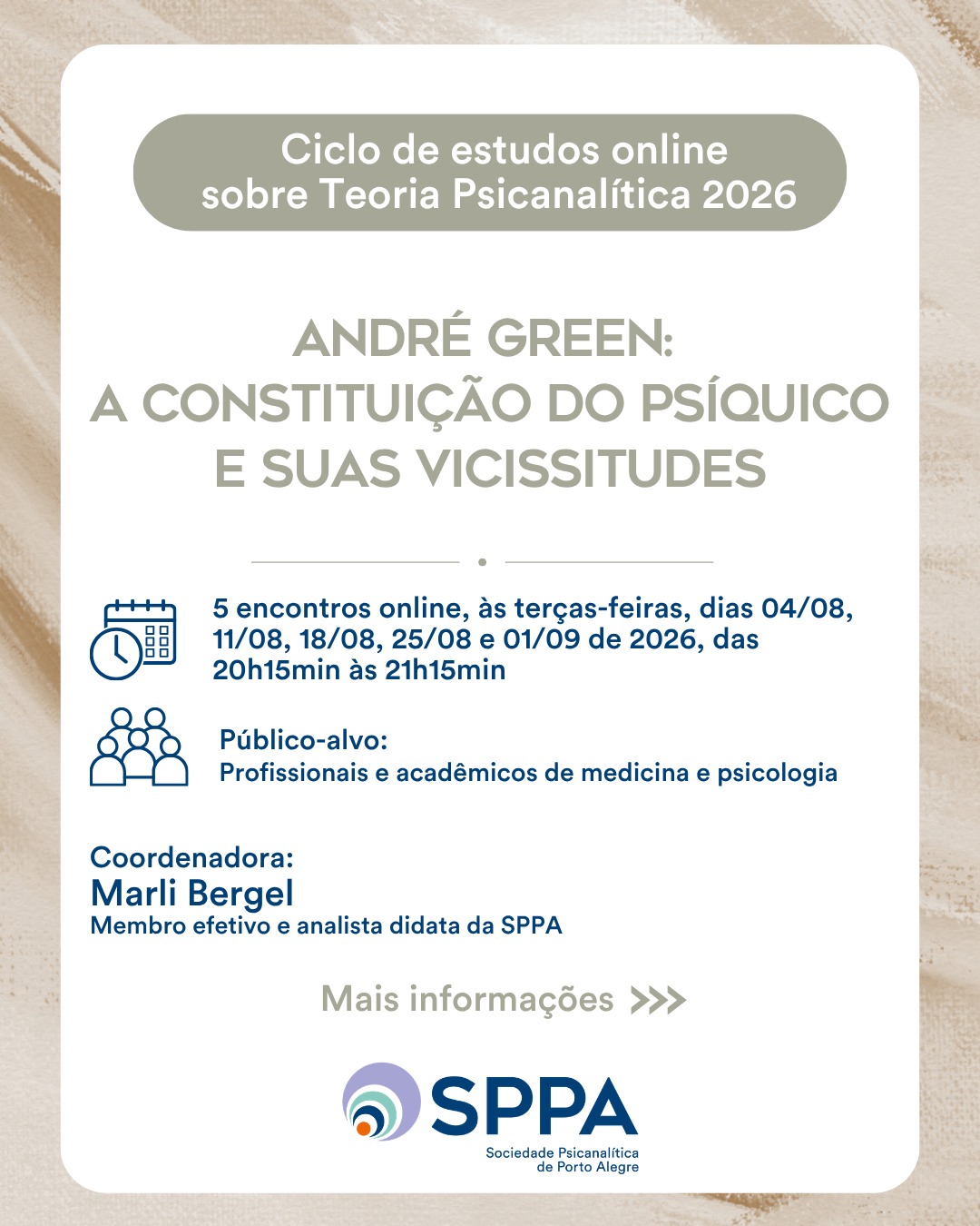 CICLO DE ESTUDOS ONLINE: “André Green: a constituição do psíquico e suas vicissitudes”